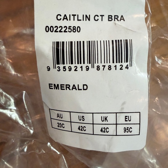 Elegant Emerald green Lace Trim Bra Ladies Size 42C NEW - Picture 4 of 10